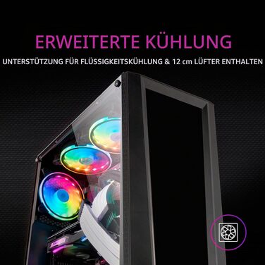 Корпус для ПК Mars Gaming MC300P MicroATX, загартоване скло, Mesh-панель, 3x FRGB вентилятори, чорний