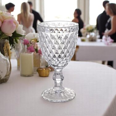 Вінтажний набір з 6 кольорових келихів для вина та напоїв з діамантовим візерунком, келихи для лонг-дрінків та коктейлів з тисненням, склянка, келих, бокал, склянка для води, келих-кубок