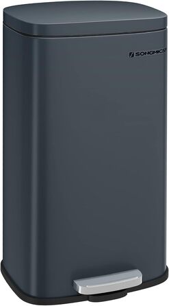 Відро для сміття SONGMICS 30 л з м'яким закриттям, сталеве, з внутрішнім відром, зелене