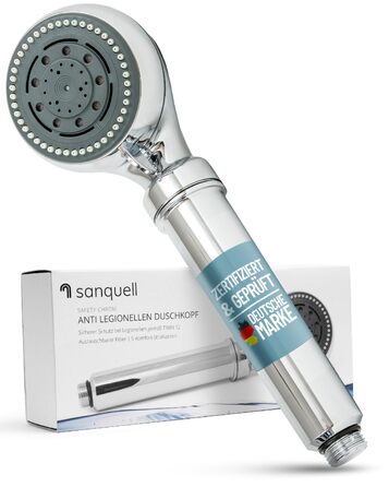 Фільтр для душу від легіонели Legionellenfilter Safety Chrome - сертифікований, миттєвий захист, висока якість