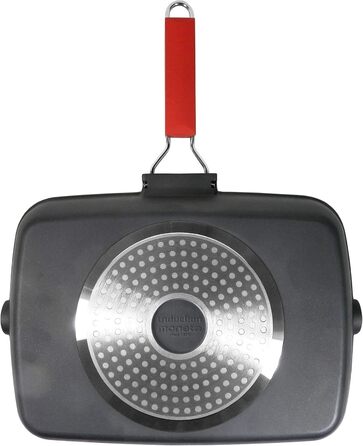 Сковорода-гриль Moneta Pro Grill 24x34 см з складаною ручкою, підходить для індукції