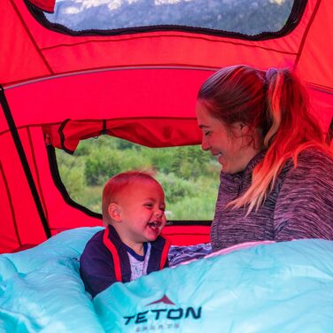 Сплячий мішок TETON Sports Mammoth Queen-Size Double для кемпінгу - теплий та зручний, 0°F (teal taffeta)