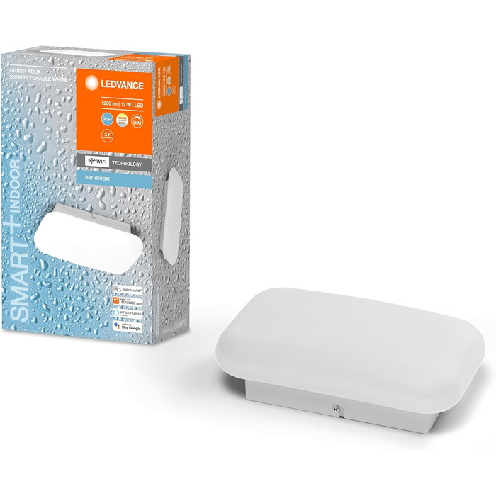 LEDVANCE Smart LED Bathroom Lamp white, 1200LM, 3000-6500K, 300mm x 70mm, IP44, Orbis Bath Bathroom Light with Wifi Technology, dimmable, controllable via App and Voice Assistants (White, 28 x 10 cm, Aqua)