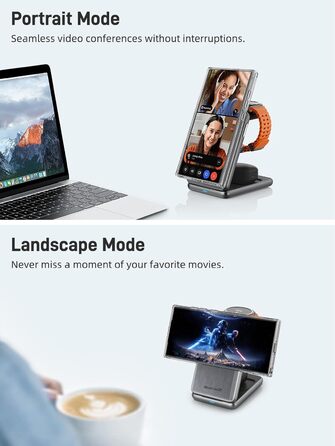 Магнітна зарядна станція 3-в-1 для Samsung Galaxy S25 Ultra/S24 з MagSafe, зарядка для годинників Galaxy Watch Ultra/8/7/6, бездротовий зарядний пристрій для подорожей (сріблястий)