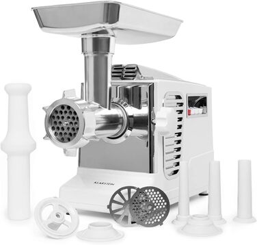 Klarstein Kraftprotz 700W Electric Meat Grinder - Copper Motor, 2 Speeds, Reverse, Aluminum Housing, Stainless Steel Blades