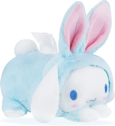 Roffatide Anime Cinnamoroll Tissue Box Plush Doll Tissue Cover Creative Paper Holder Tissue Box Paper Storage for Car Home Bathroom