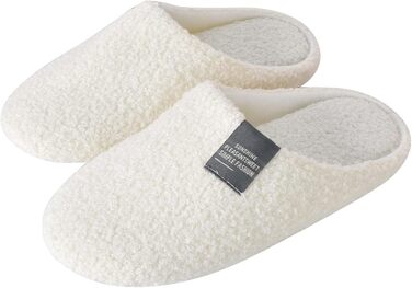 Тапочки зимові плюшеві, теплі та зручні для дому та вулиці. Антиковзкі, дихаючі гостьові тапочки для жінок та чоловіків. Розмір 36/37 EU, білий колір