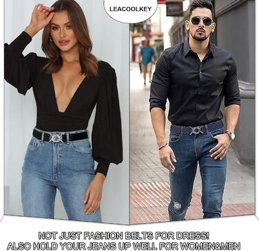 Еластичний ремінь LeaCoolKey для жінок та чоловіків. Вузький, еластичний, скінні ремінь для сукні, джинсів. Кольори: чорний, коричневий, білий, блакитний. Довжина: 80 см, розмір: 76-90 см