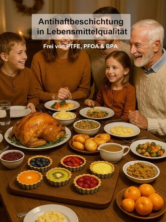 Форми для тартів Yamteck Tarteform 10см (6 шт.) з підйомною основою, золотисті. Антипригарне покриття з вуглецевої сталі для тартів, пирогів, фруктових тортів, різдвяного печива, сімейних обідів та свят. Набір 6 шт.