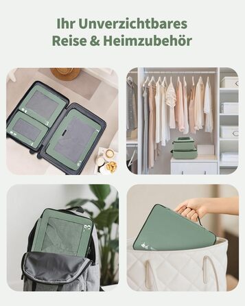 Набір органайзерів для валізи ECOHUB 7 шт., тревел-куби з блискавкою, з переробленого PET, зелений колір