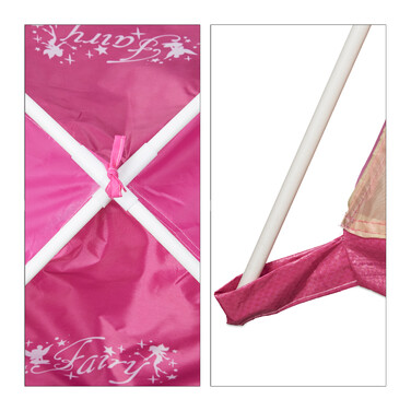 Relaxdays Pink Play Tent for Girls with Fairy Design
