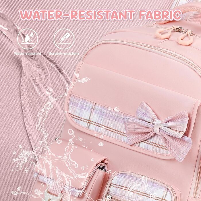 Шкільний рюкзак для дівчаток (3 шт.): рюкзак, ланч-бокс, пенал. 3-5 клас. Рожевий