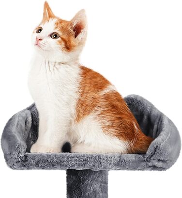 Кігтеточка для котів Yaheetech XXL, 194 см, сірого кольору, з плюшем та сизалевим мотузком
