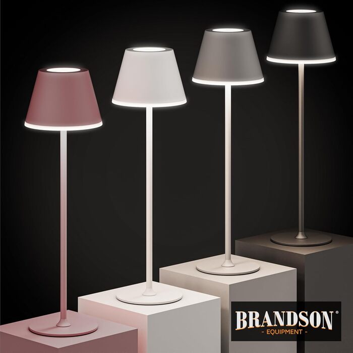 Світлодіодний акумуляторний настільний світильник Brandson з димером та 3 режимами світла (рожевий, чорний набір 3 шт.) - LED лампа на стіл, нічник, для читання, для дому та вулиці