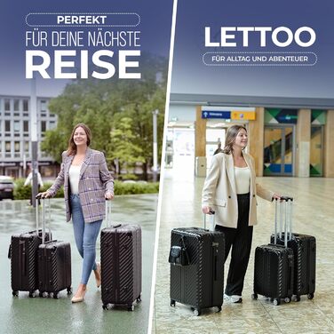 Чемодан дорожній 120L (75x50x33) з колесами - міцний тріумф, з кишенею для ноутбука та захистом кутів (XL, Чорний, 3-Set (20, 24, 28 дюймів))