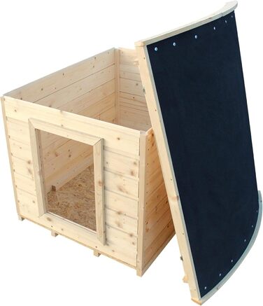 Будка для собак Outdoor маленьких порід – дерев'яна будка для собак, водостійкий дах 76 x 99 x H80 см, розмір S, Timbela M401-1 розмір M, 76x99xH80cm, натуральне дерево