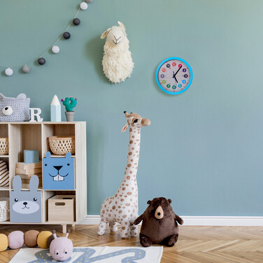 Relaxdays Blue Wall Clock for Kids