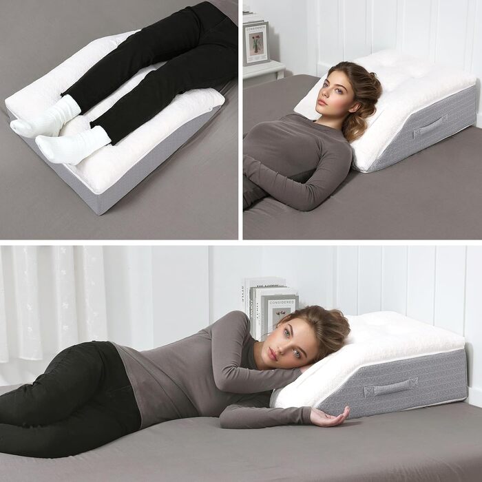 Підголовник для ліжка та дивана HAVARGO з Memory Foam: ергономічний підголовник для підтримки спини, рефлюксу та апное уві сні. Розмір: 55x55x25 см