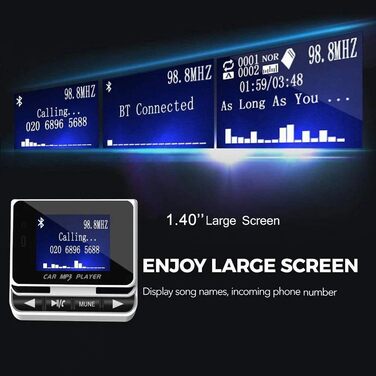FM-трансмітер LEIDIMUS Bluetooth для авто, бездротова гарнітура, MP3-плеєр, USB-зарядка, з пультом дистанційного керування