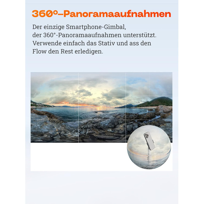 Insta360 Flow - Gimbal для смартфона з автотрекінгом, 3-осьова стабілізація, вбудований селфі-стік та штатив, білий