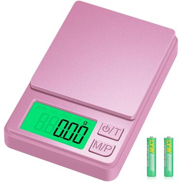 Кухонні ваги Diyife: прецизійна модель 1000г з LCD дисплеєм (зелений/рожевий)