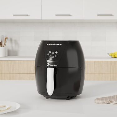 Фритюрниця без олії Air Fryer NWOUIIAY 1800W з LED-touchscreen 5.5L, 7 програм, цифровий дисплей