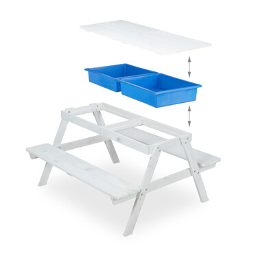 Relaxdays White Wooden Children's Table and Chair Set