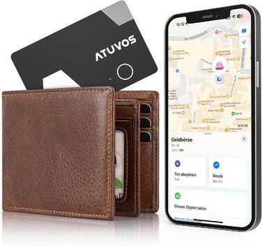 ATUVOS Air Tag Card Wallet Tracker Card Thin 1.6mm, Rechargeable Wallet Finder Compatible with Apple's Find My APP (iOS ONLY, Android Not Supported), Item Finder for Suitcases/Wallets/Luggage