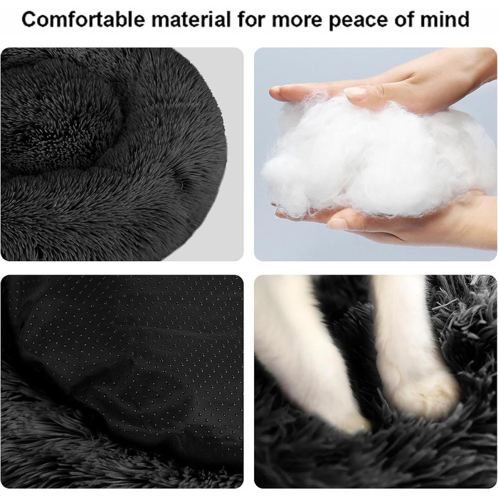 Кругле ліжко для котів та собак Nisrada, 70 см, рожеве, з антиковзною основою