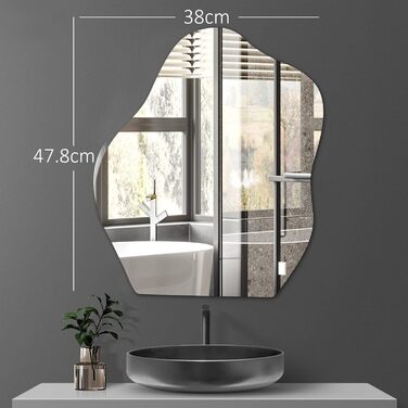 Круглий дзеркало на стіну без рами 40 см, HD скло, сучасний дизайн. Підходить для ванної кімнати, вітальні, спальні, коридору.