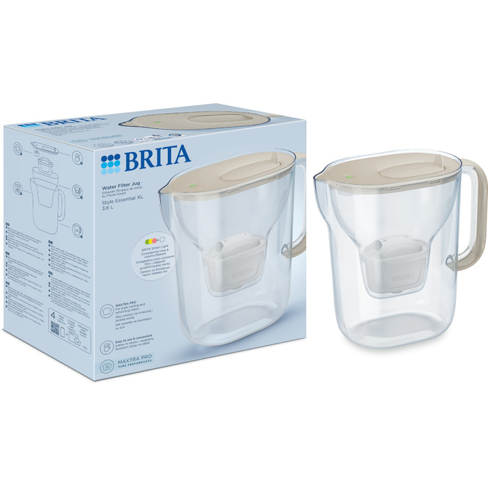 Фільтрувальний глечик Brita Style Essential XL 3,6 л, бежевий
