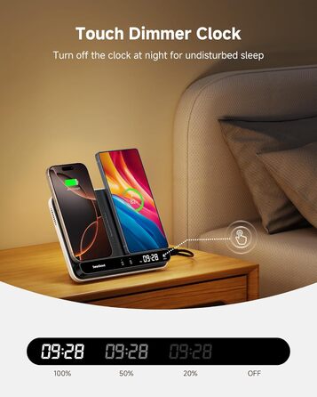 Двопортова індукційна зарядка SwanScout 504 для 2 телефонів (30W) - iPhone, Samsung, AirPods, Galaxy Buds