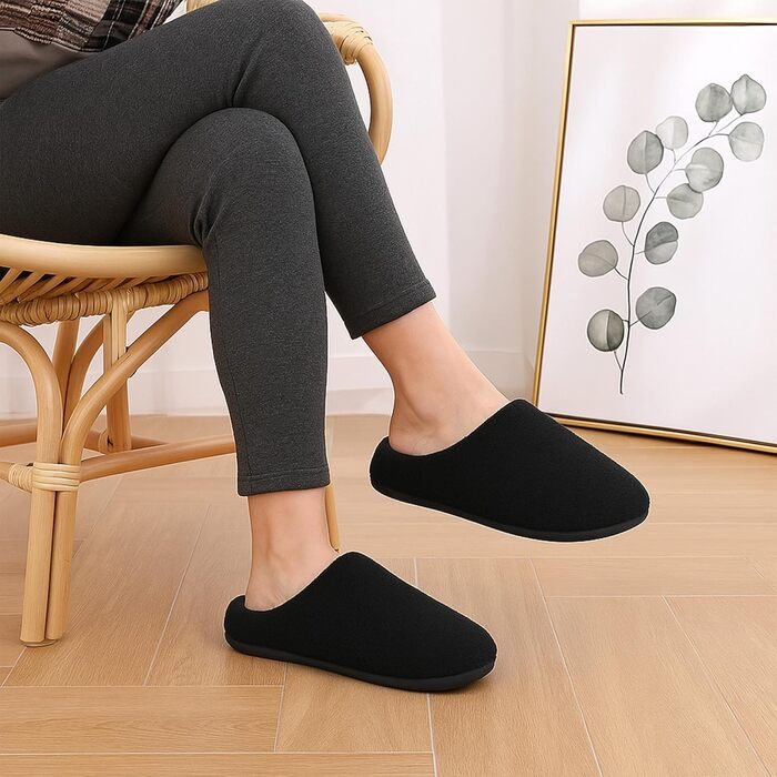 Тапочки жіночі Mishansha, зимові, теплі, коралові, з велюру, чорні, 39 EU