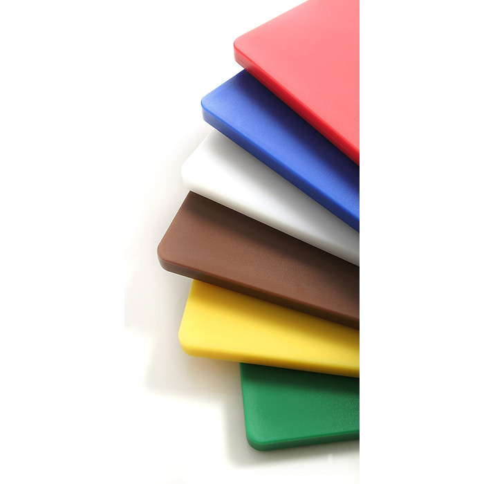 HENDI Cutting Boards, HACCP compliant, double-sided, for cheese and bread, 450x300x(H)12.7mm, HDPE 500 plastic, white