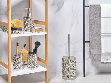 Елегасний аксесуар для ванної кімнати 5 шт. з кераміки срібного кольору Tirua