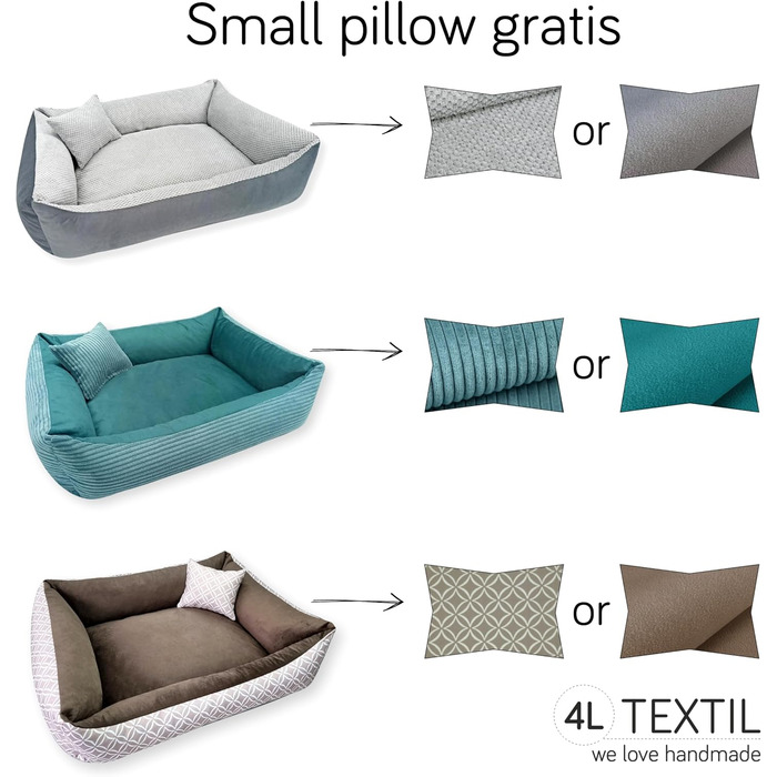 М'яке ліжко для собак 4L Textil Molly, корзина для собак, подушка для собак та котів, корзинка для собак, мохет (60x40 см, зелений)