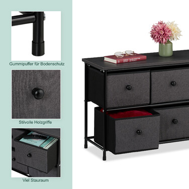 Relaxdays Sideboard with 6 Drawers