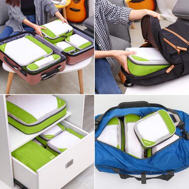 Органайзери для валізи Gonex 6 шт. - набір кубиків для пакування, зелені