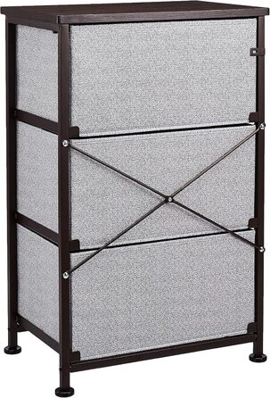 Amazon Basics - Closet Storage Organizer with 3 Fabric Drawers, (Bronze)