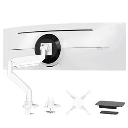 Кронштейн для монітора PUTORSEN Ultrawide 22-57 дюймів, регульований за висотою, настільний тримач до 27 кг, VESA до 200x200 мм, білий