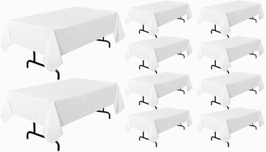 Vnituasr 10-Pack White Rectangular Tablecloth, 153×260 cm Polyester Table Covers