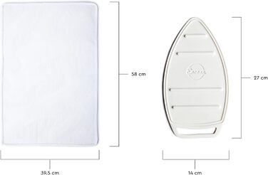 Набір для прасування Encasa XO з квітковим принтом Wildblumen, середній розмір 44'x13', товста фетрова підкладка 4 мм, еластична стрічка з фіксатором, силіконовий підставка для праски, сітчаста тканина, стійка до високих температур, придатна для прання