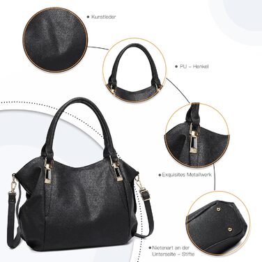 Сумка жіноча Miss Lulu велика шопер-торба Tote Bag з м'якої PU шкіри, чорна