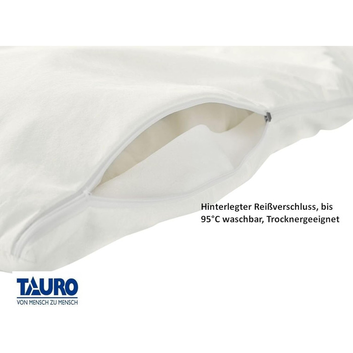 TAURO 24161 Fitted Mattress Cover, All-Around 70 x 140 cm, Encasing for Children's Mattress, Height 12 cm, Dust Mite Protection for House Dust Allergy Sufferers, White (24161)