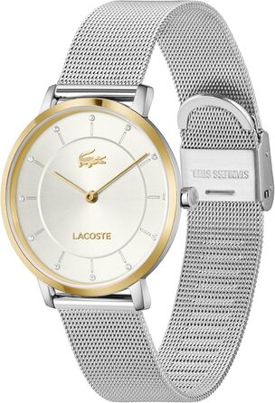 Годинник Lacoste аналоговий кварцовий жіночий Crocorigin з браслетом з нержавіючої сталі (Перлина)
