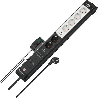 Мережевий фільтр Brennenstuhl Premium-Line Comfort Switch Plus, подовжувач на 6 розеток, кабель 3м, білий