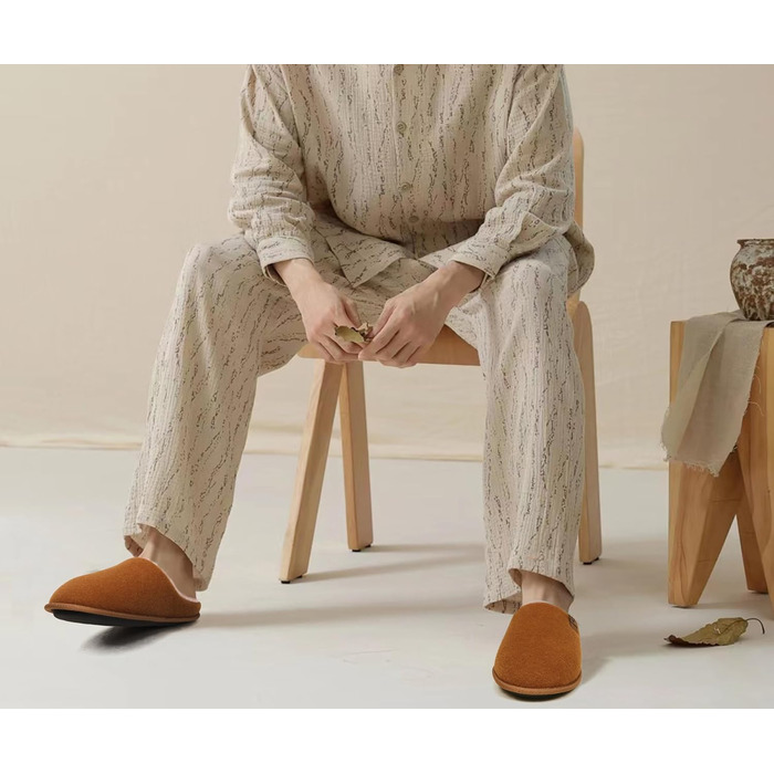 Тапочки чоловічі COFACE з фетру, теплі, зручні, з м'якою підкладкою, з антиковзкою гумовою підошвою, для дому та вулиці, розмір 40-49 (Хакі, 45 EU)