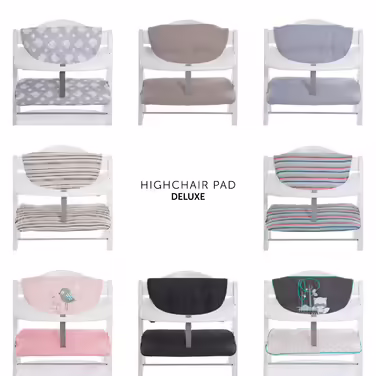Hauck Disney Seat Cushion Compatible with Alpha+, Beta+ and Arketa Wooden Highchair, Highchair Pad Deluxe, Easy Attachment with Velcro, Machine Washable (Pooh Grey) (Multi-colored Beige)