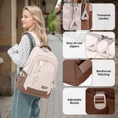 Шкільний рюкзак для підлітків дівчаток, 2025, для школи, гімназії, старшої школи, 26L, Khaki