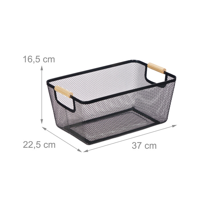 Wire Basket with Wooden Handles